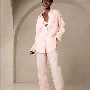 NWOT Banana Republic Oversized Linen Shirt (Peach)